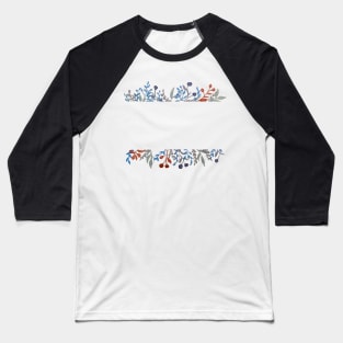 floral linear border Baseball T-Shirt